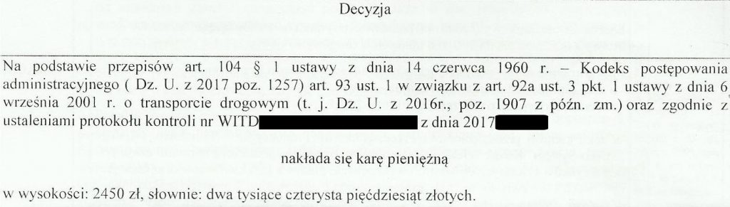 decyzja ITD